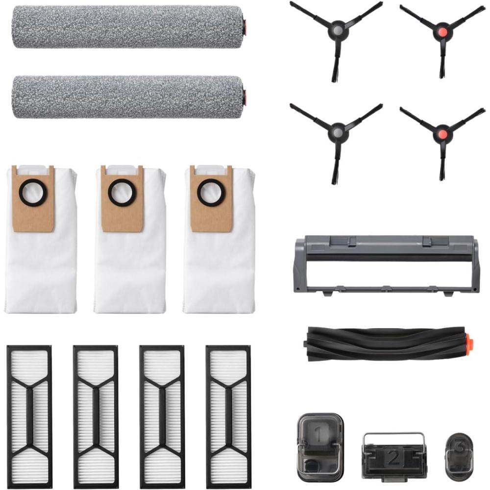 imageeufy Accessory Kit for Omni S1 ProS1 2 Rolling Mops 4 HighPerformance Filters Dirty Water Reservoir Filter Rolling Brush ampamp Brush Guard 3 Dust Bags and 2 Sets of Side Brushes