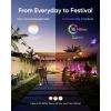 imageeufy Outdoor String Lights E10 96ft with 30 Smart RGBWW LED Bulbs Endless AI Light Themes for Christmas Decorations IP65 Waterproof for Patio Fence Balcony Link with Cameras Voice ampamp App Control