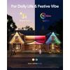 imageeufy Permanent Outdoor Lights E120 50ft with 30 DualLED RGB and Warm White Eave Lights IP67 Waterproof App Control AI Light Design Endless Themes for Christmas Decorations Links with Cameras100ft