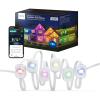 imageeufy Permanent Outdoor Lights E120 50ft with 30 DualLED RGB and Warm White Eave Lights IP67 Waterproof App Control AI Light Design Endless Themes for Christmas Decorations Links with Cameras50ft