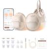 imageeufy Security Heated Breast Pump HandsFree E20 Wearable with Innovative HeatFlow 3 Heat Levels Optimized Rhythm via App HospitalGrade Suction Leakproof UltraSlim and Quiet for inBra UseHeated Breast Pump S1